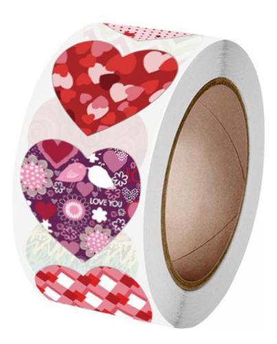3 Paquete De 2-4 500x Pegatinas De Corazón, Rollo 3 Piezas