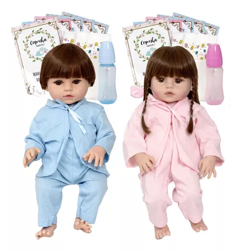 Bebê Reborn Boneca Realista Pode Dar Banho Com Mamadeira - Milk Brinquedos  - Boneca Reborn - Magazine Luiza