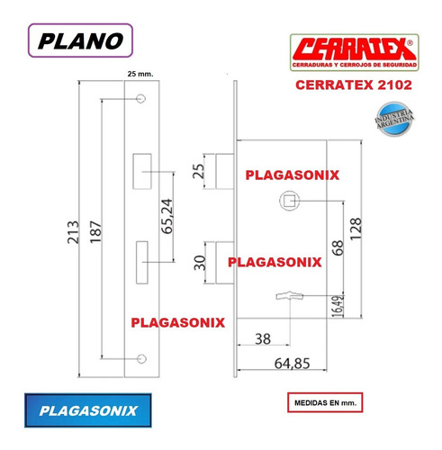 Imagen 2 de 10 de Cerradura C-2102 Simil Candex 115 Trabex 1025 Etc. Premium