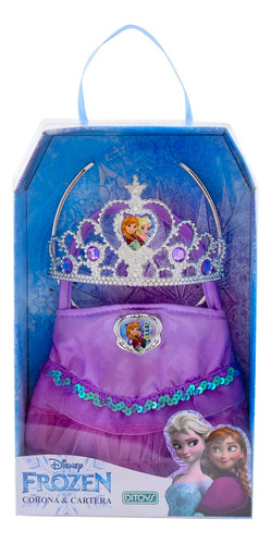 Frozen Set Fashion Corona Tiara Y Cartera Princesas Disney