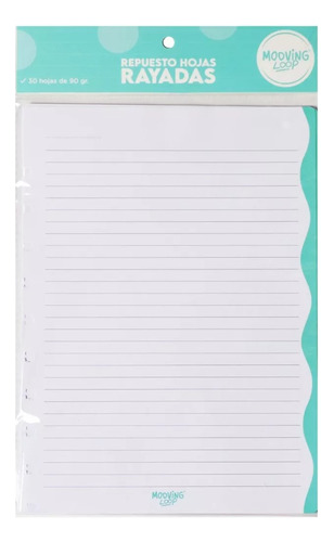 Repuesto P/cuaderno Mooving Loops X 30 Hjs Ray/cuadri/bullet