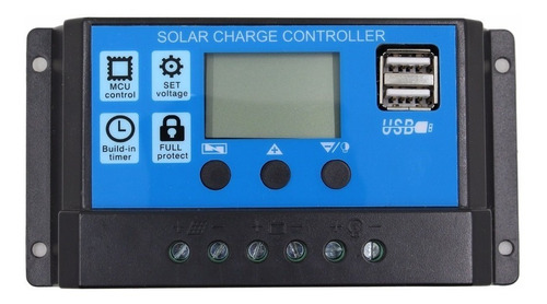 Controlador De Carga Solar 20a 12e24v Pwm C/ Lcd Usb