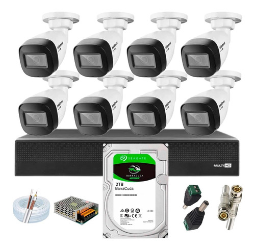 Kit Intelbras 8 Cam Vhd 1130b G7 2.8mm Dvr 1008c C/hd 2 Tera