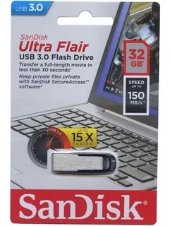 Sandisk 32gb Ultra Flair Usb 3.0 Flash Drive 150 Mb/s
