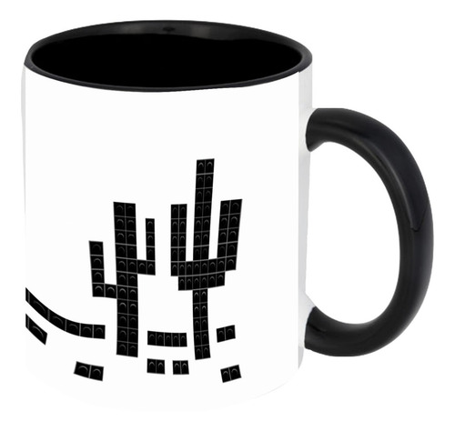 Taza Negra Ceramica 325ml No Wifi Rex Catus 1267