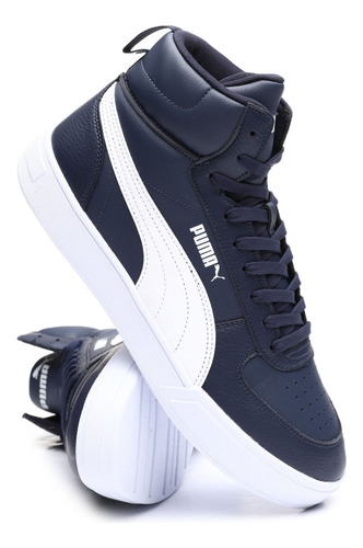 Imagen 2 de 3 de Tenis Caven Mid Puma Azul/blanco Mod.385843-08 Original Men