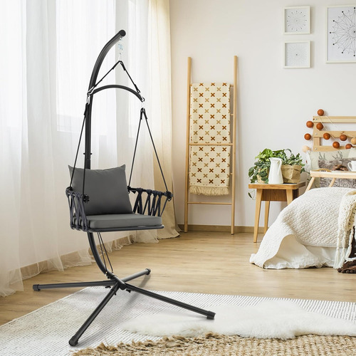 Silla Columpio Plegable Con Toldo Acero Inoxidable Tangkula