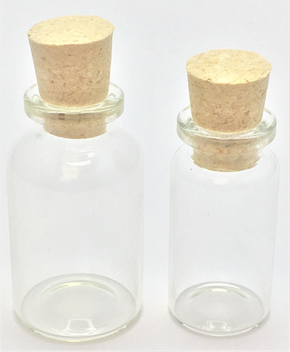 Imagen 5 de 5 de Frascos Vidrio 15 Ml Con Corcho × 50 Unidades Mini Botellas