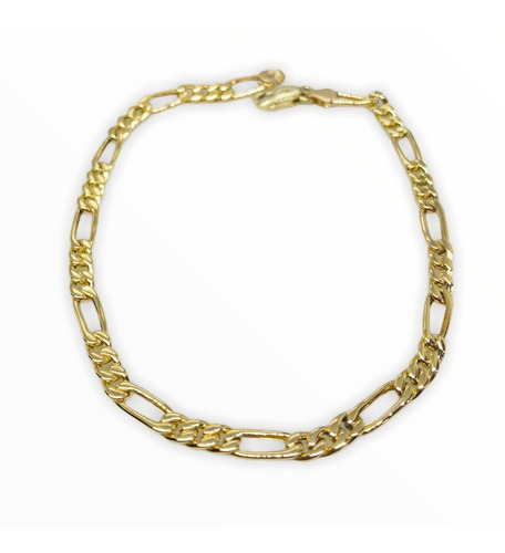 Pulsera Figaro 3x1 N°1 Oro 18k. Garantia-envio