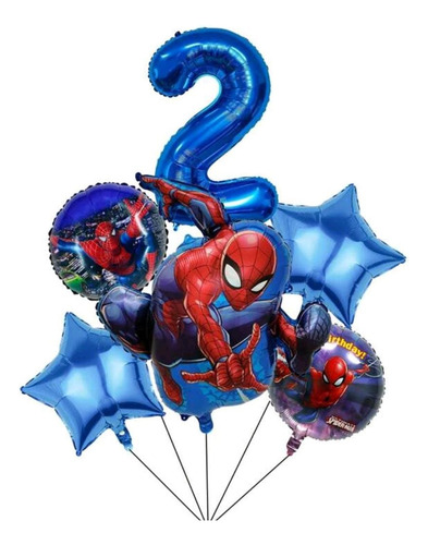 Globos Cumpleaños Spiderman + Bomba Para Inflar 2