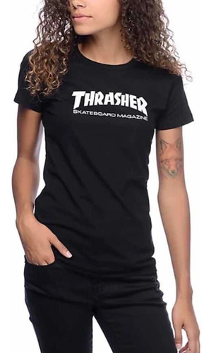 Remera Thrasher Black Let Wth Women Mujer . Envíos.