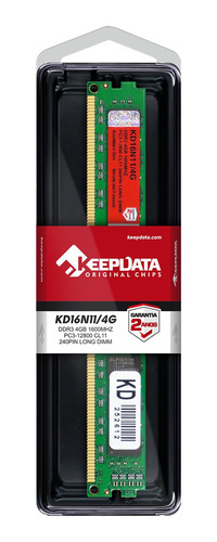Memória Ram Desktop Ddr3 4gb 1600mhz Keepdata Kd16n11/4g