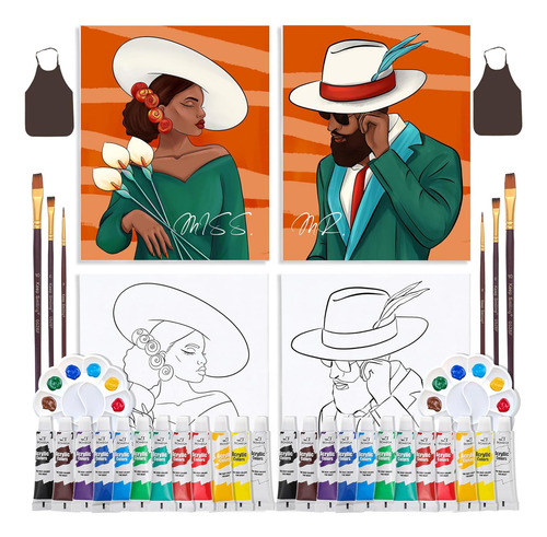 Kit De Pintura Para Una Cita Nocturna De 2 Unidades De Cular