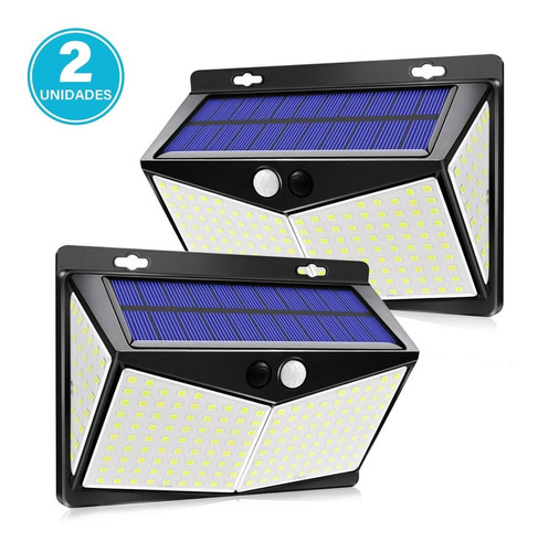 Lámpara Solar De 208 Led Impermeable Con Sensor