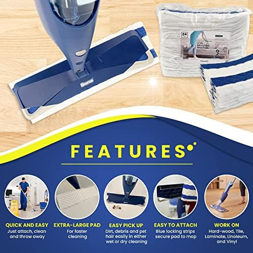Paquete De 24 Almohadillas Desechables De Microfibra De 18 P