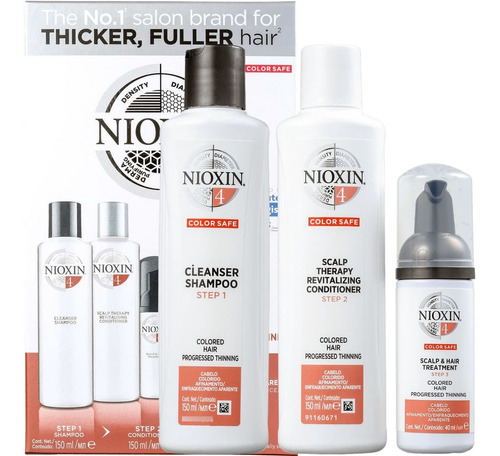 Kit Nioxin Hair System Nº 4 Sh 150ml  Cond 150ml  Scalp 50ml