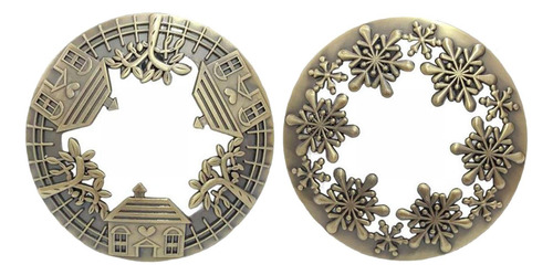 2 Piezas Tarro Tapa De Vela Topper Patrones Ahuecados Bronce