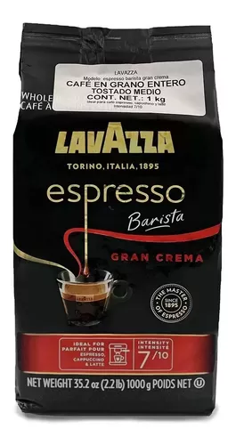 Lavazza Mezcla de café en grano entero Super Crema, tostado expreso medio,  4.4 libras, paquete de 2