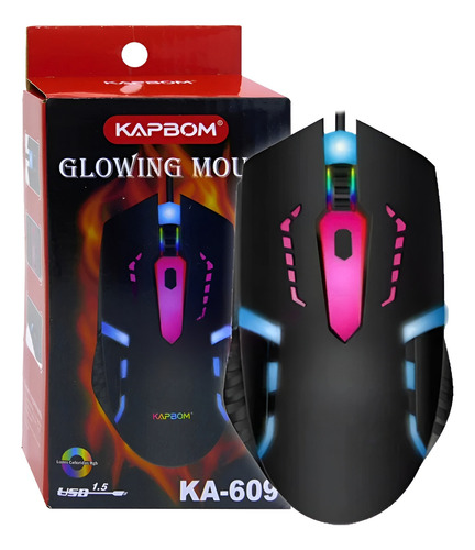 Mouse Gamer Rgb Com Fio Usb 3200dpi Ka-609 - Kapbom