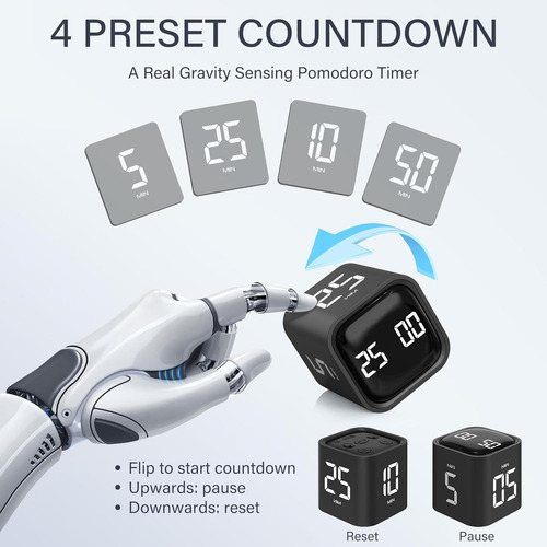 Spin Pomodoro Timer, Cube Timer Para Tdah,