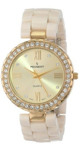 Peugeot Mujer S Ceramica Swarovski Vidrio Bisel Reloj