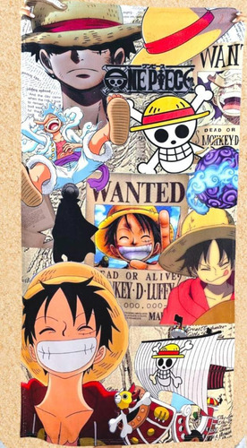 Toalla De Baño One Piece Monkey D. Luffy Microfibra 155x80cm