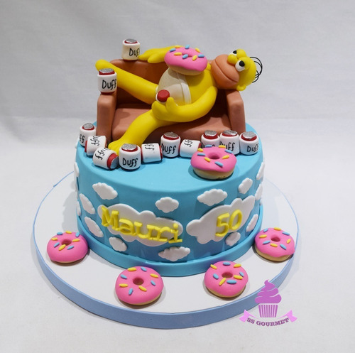 Torta Los Simpsons - Homero Simpsons Duff Donas Sillon