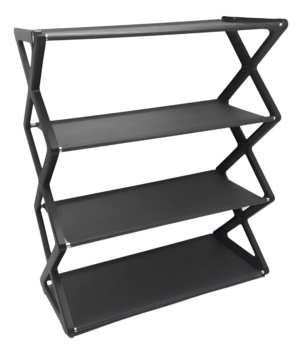 Sapateira 8 Pares Organizador Multiuso Calçados 4 Andares Cor Preto