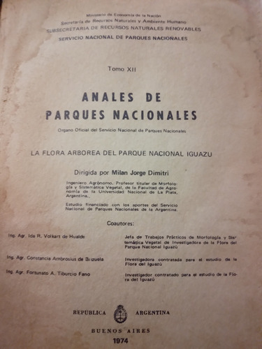 Anales De Parques Nacionales  Flora Arbórea Del Pque Iguazú