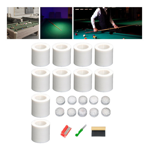 10pcs Billard Cue Stick Ferrules Set Compacto Instalación
