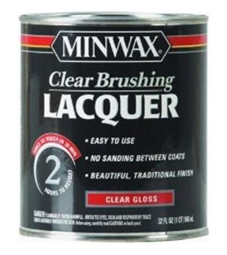 Minwax 15,500 Claro Cepillado Laca Brillo 1-quart