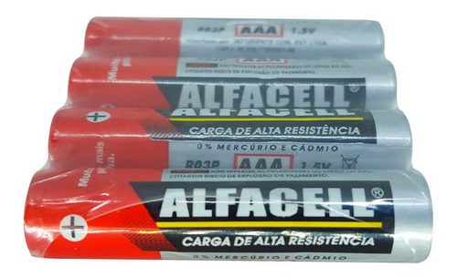 Pilha Palito Aaa Alfacell Alta Resistência 1.5v 60 Un