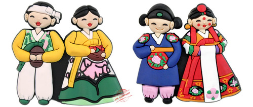 Set 2 Pcs Iman De Goma Coreano Tradicional Decoracion A8