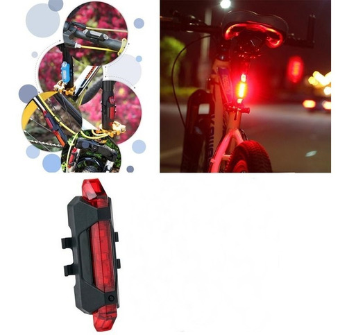 Kit Farol Bike C/ Buzina Recarregável + Sinalizador Traseiro