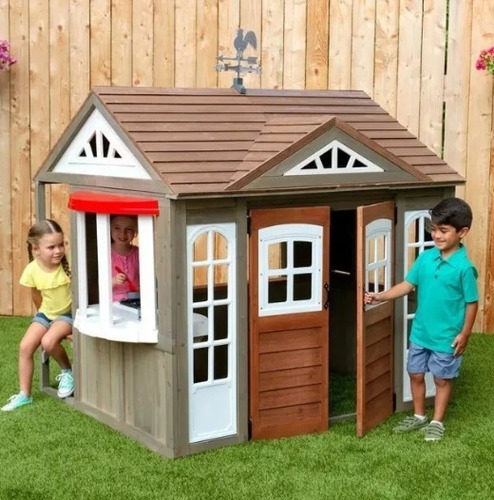 Casita Niños Infantil De Madera Cedro Juego Para Exterior