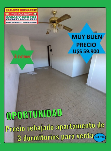 Ref 694) V - ** Oportunidad Precio Rebajado Muy Lindo Apartamento Para La Venta De 3 Dormitorios En San José