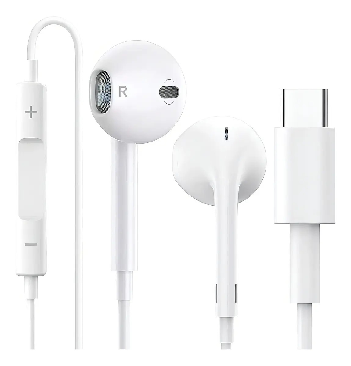 Fone de Ouvido Inova USB Tipo C Com Microfone In-ear Branco