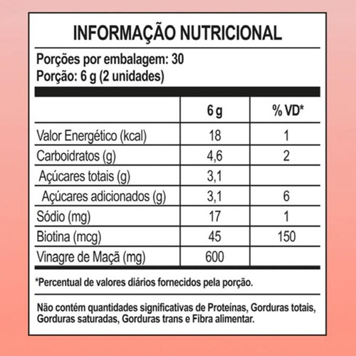 Gummy Hair Vinagre De Maçã Kit Com 6 Potes De 60 Gomas Cada