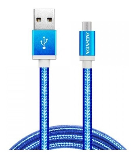 Cable Adata Textil Micro Usb Reversible 2.4a Azul - Adata