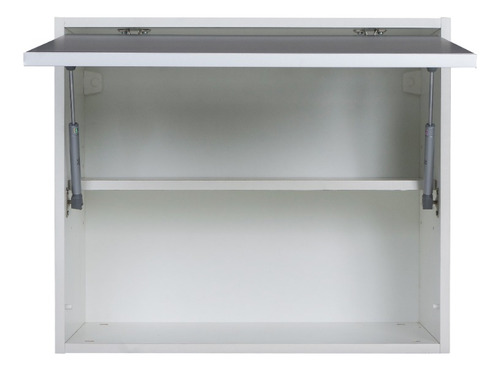 Alacena Moderna 60 Mueble Org. De Cocina 1 Puerta Melamina Color Gris Macadan - Blanco