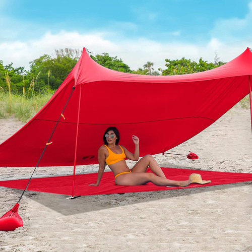 Red Suricata Sand Free Beach Mat  Sand Proof Beach Blanket,