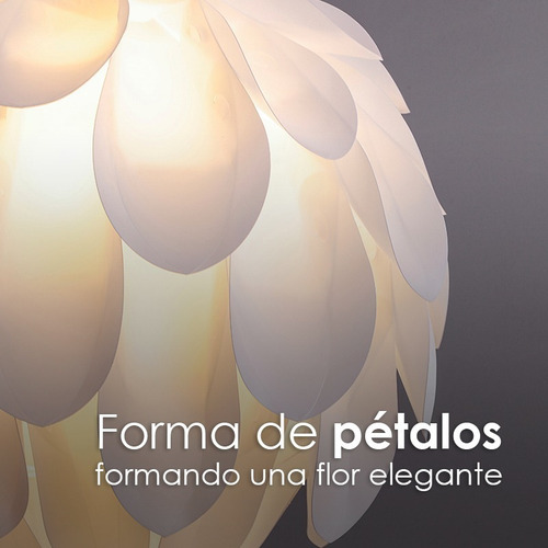 Lampara Colgante 3 Modos De Luz Flor Blanca Estilo Nordico Estructura Blanco