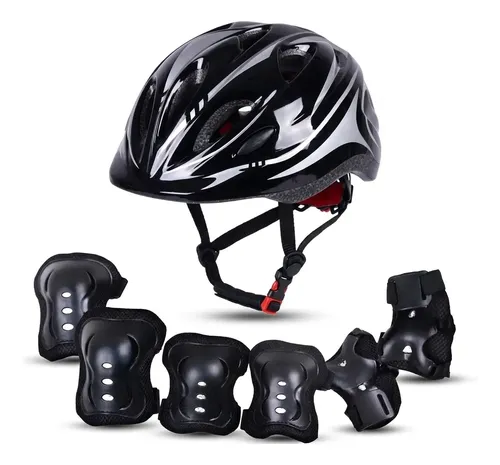 Kit Protecao Infantil Unissex Capacete Cotoveleira Joelheira