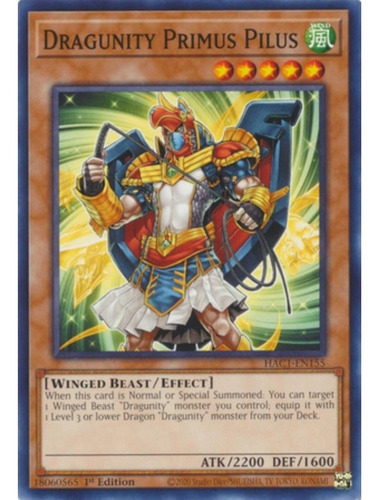 Tarjeta Yugioh Dragunity Primus Pilus Hac1-en155 C