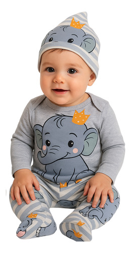 Conjunto Bebe 3 Piezas - Tienda De Mimos Gris 3-6 M