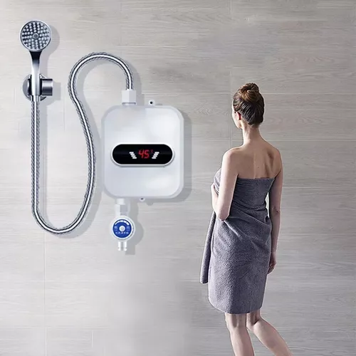  Calentador de ducha eléctrico, calentador de agua instantáneo  para baño, grifo caliente instantáneo, termostato de calefacción de cocina,  mini LCD sin tanque, calentador de agua instantáneo digital para baño :  Herramientas