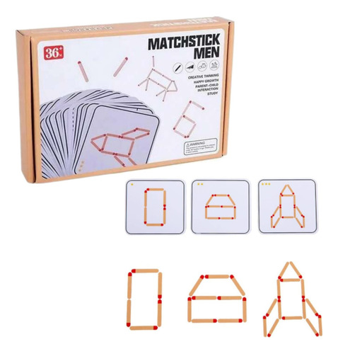 Puzzle Didáctico Cerillas Madera Aprendizaje Matemático.f