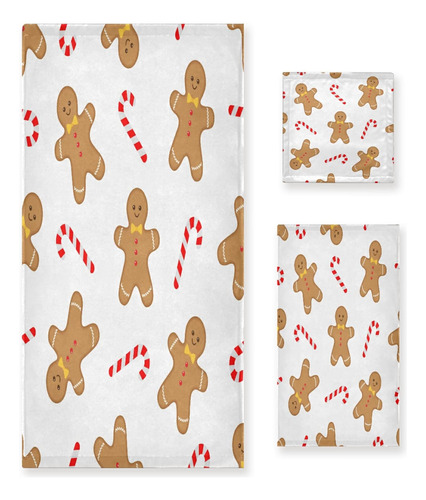 Lindo Juego De Toallas De Baño De Hombre De Pan De Jengibre