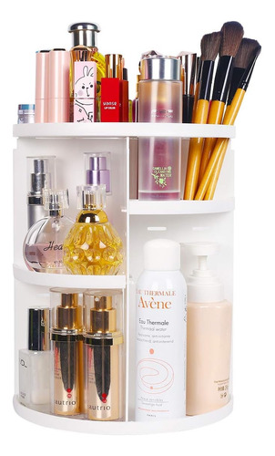 Organizador De Maquillaje Giratorio 360º Regulable - Blanco