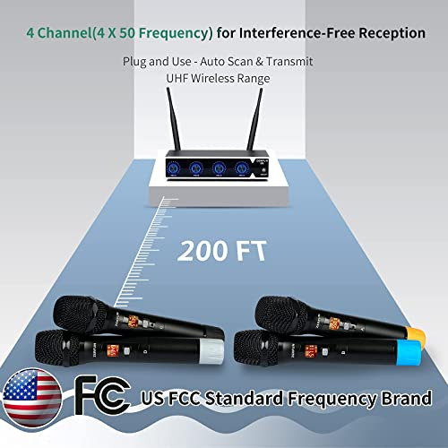 Sistema Inalámbrico De Micrófono G8, 4 Canales Uhf De...